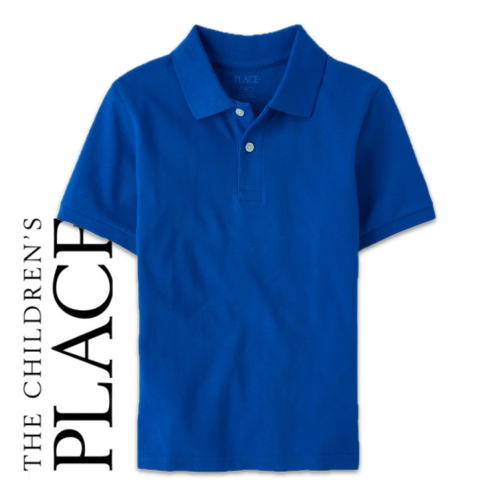 (2pk) Children’s Place Blue Short Sleeve Polo School Uniform Sz M 7/8 NWT